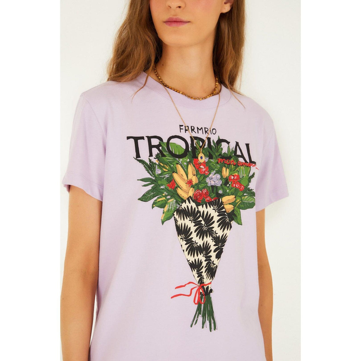 Farm Rio Tropical Bouquet T Shirt - Lilac Farm Rio Pisces Boutique
