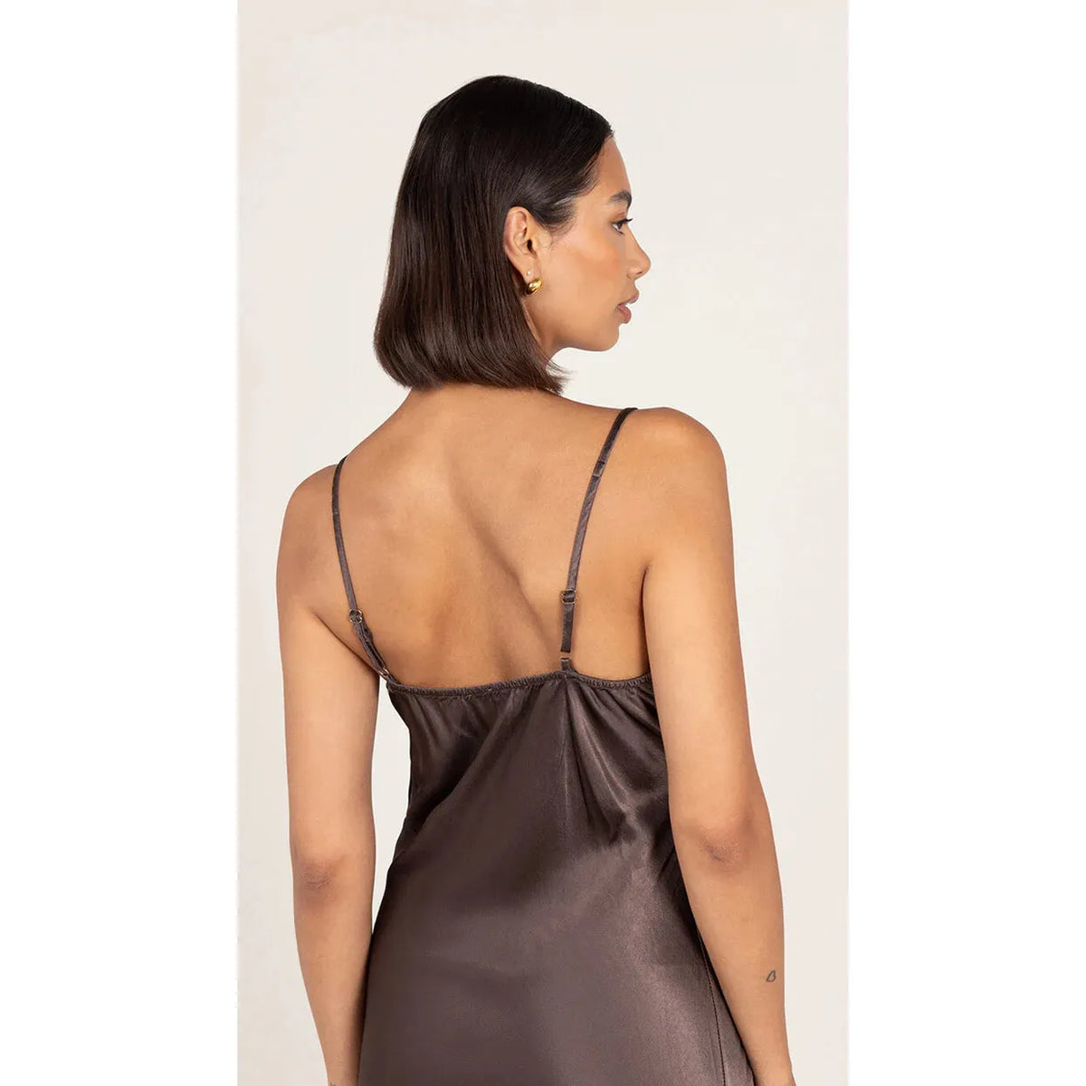 Charli Lana Satin Dress - Espresso Charli london Pisces Boutique