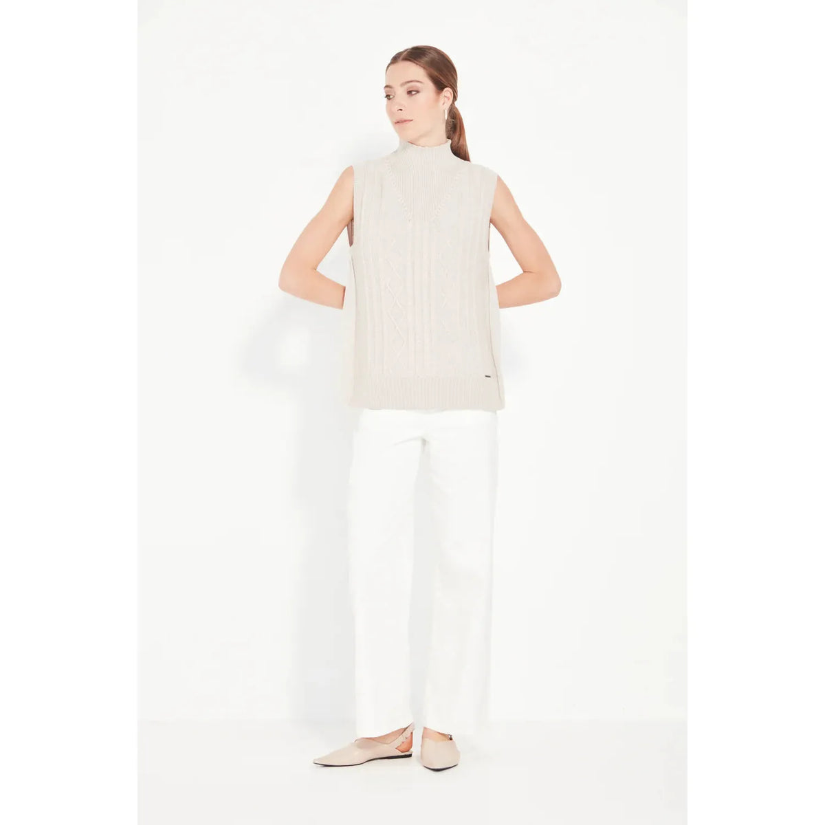 Verge Cherish Vest - Chalk Marle Verge Pisces Boutique
