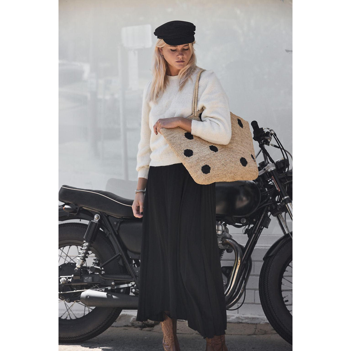 Made In Mada Gemma XXL Dots Bag - Tea Made in Mada Pisces Boutique