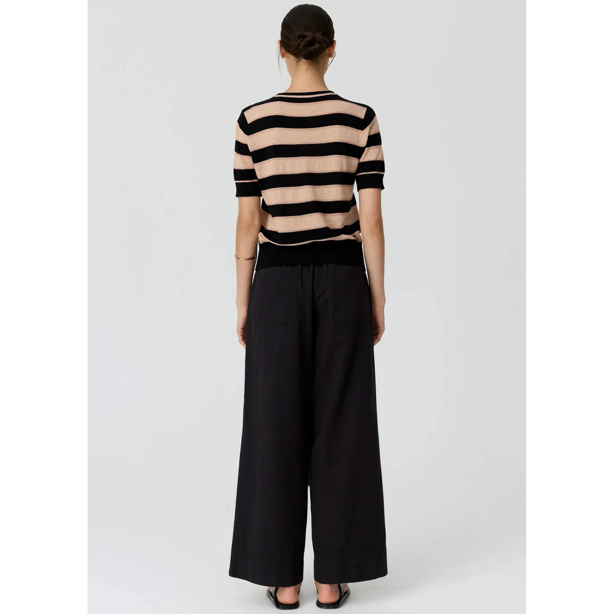 POL Darcey Stripe Tee - Black / Pink POL Pisces Boutique