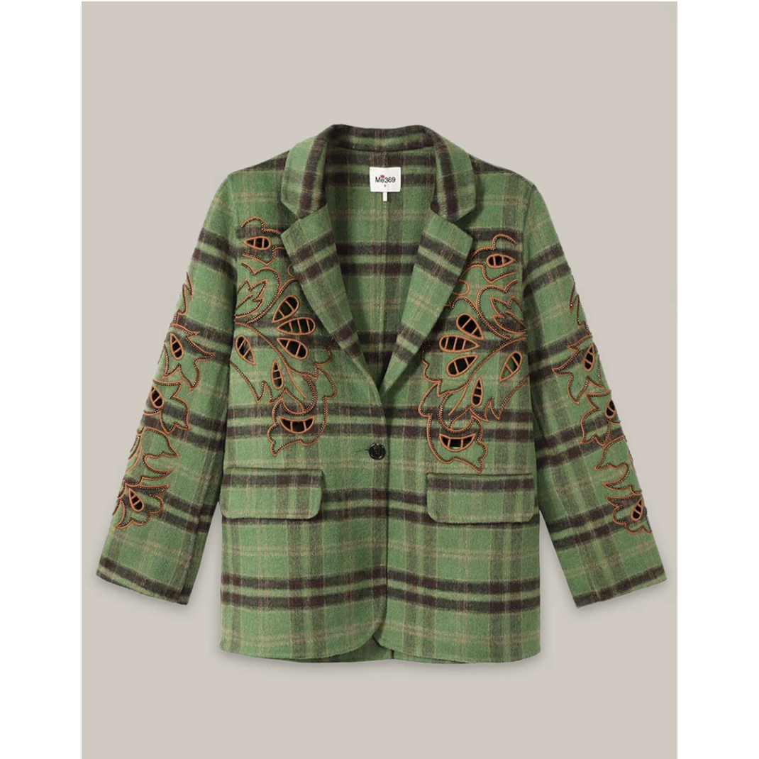 ME 369 Kinsley Emb Wool Jacket - Green ME369 Pisces Boutique