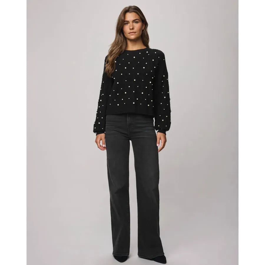 Splendid Demi Pearl Sweater - Black Splendid Pisces Boutique