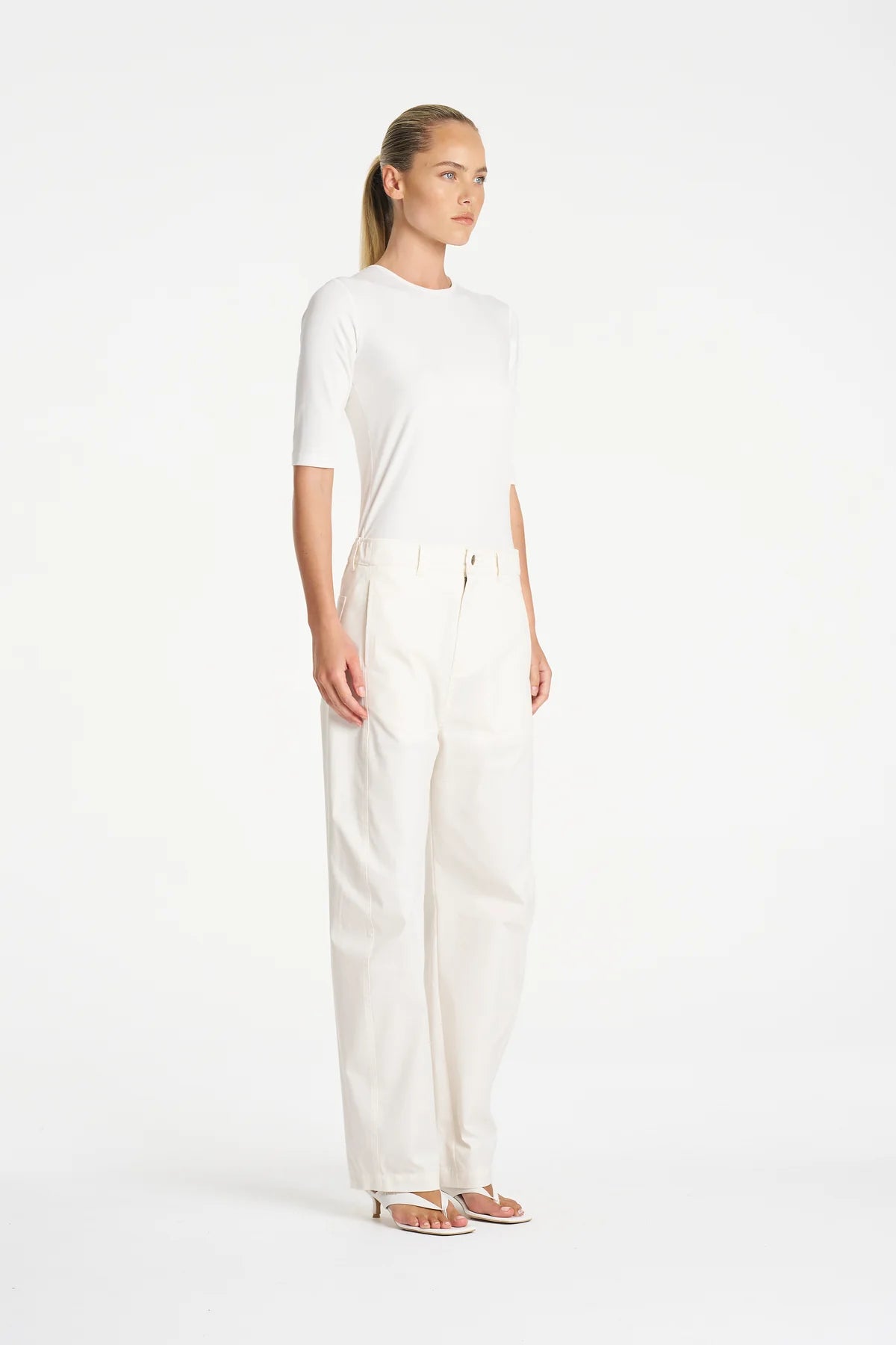Signature By Mela Purdie Half Sleeve Top - White