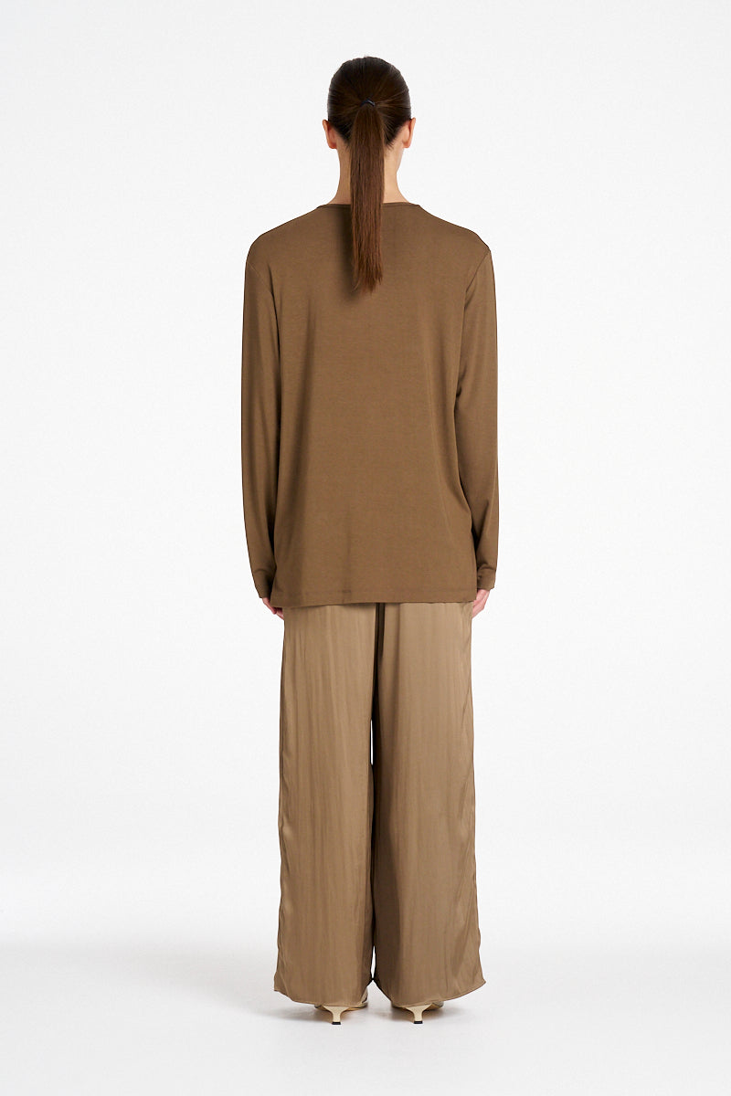 Signature By Mela Purdi Charmeuse Pant - Malt