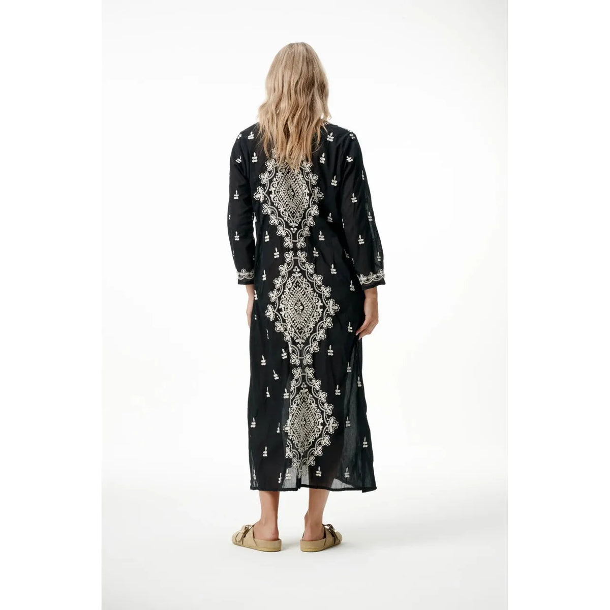 One Season Long Goa Embroidery - Black / Creme  One Season Pisces Boutique