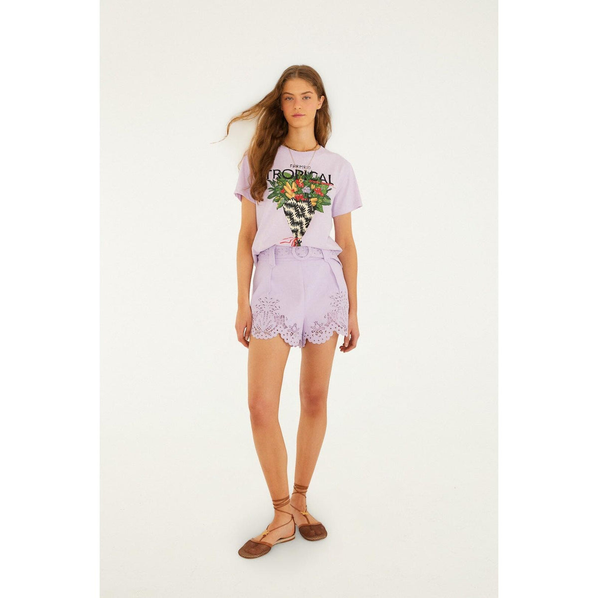 Farm Rio Tropical Bouquet T Shirt - Lilac  Farm Rio Pisces Boutique