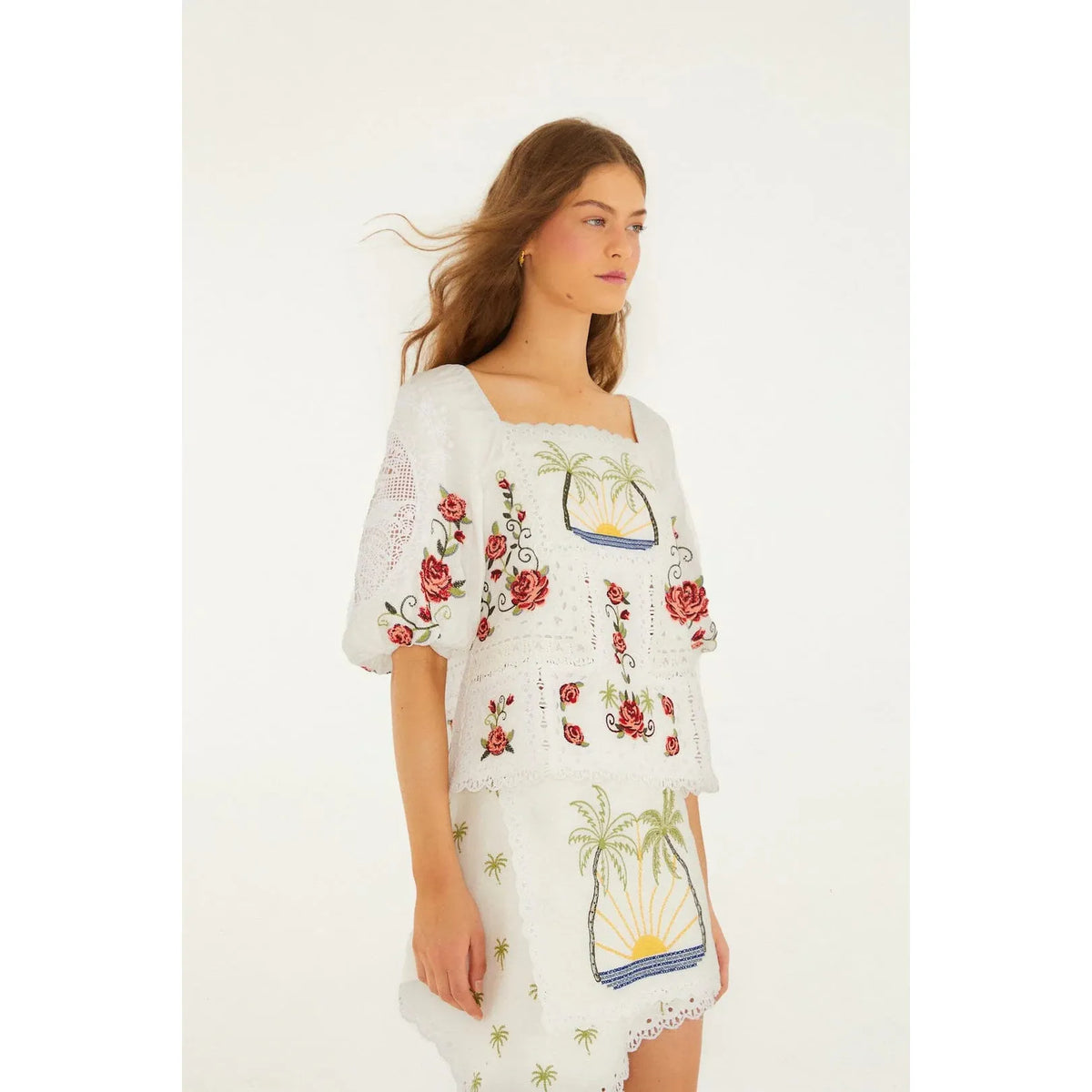 Farm Rio Tropi Scarf Top - White  Farm Rio Pisces Boutique