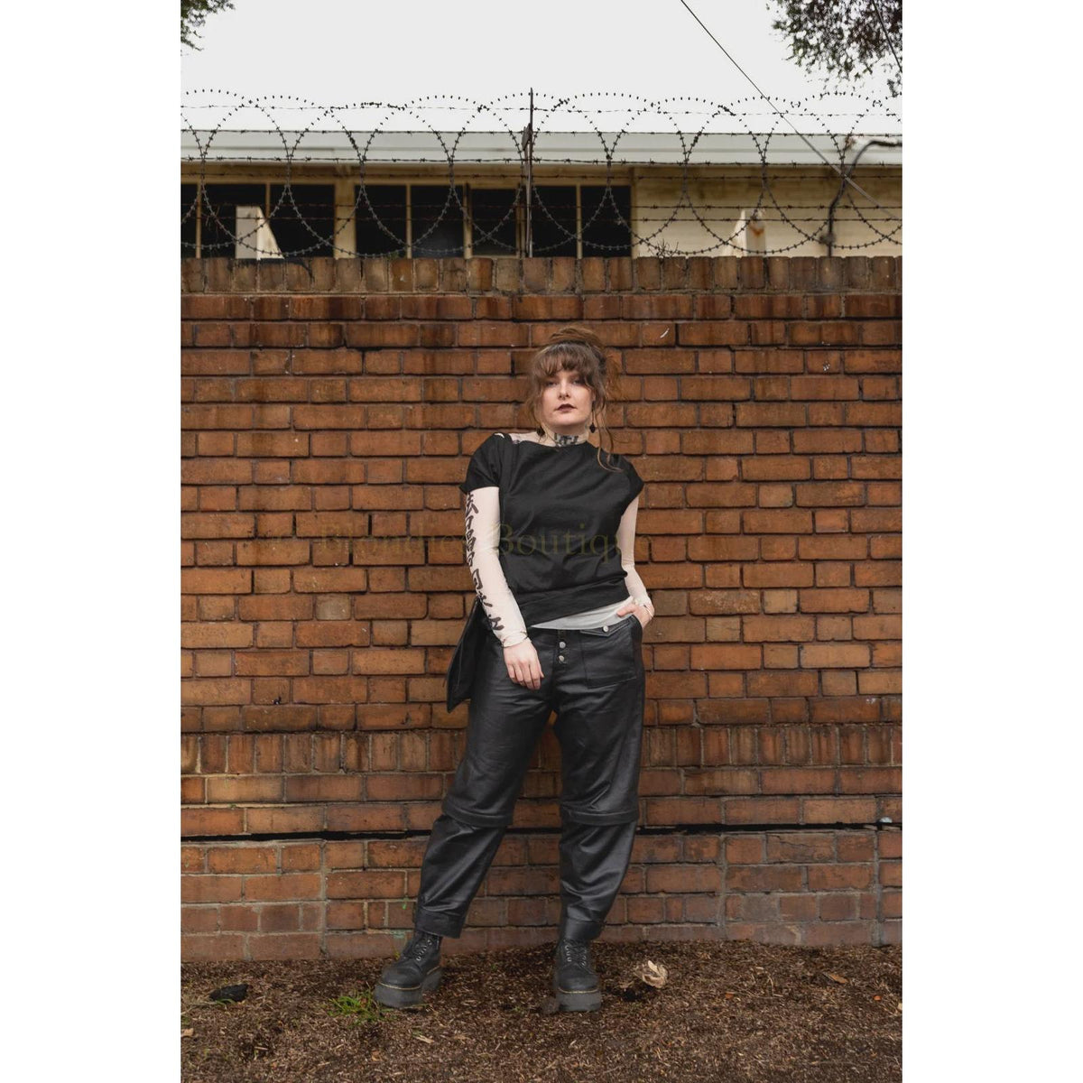 Maud Dainty Trucker Leather - Black  Maud Dainty Pisces Boutique