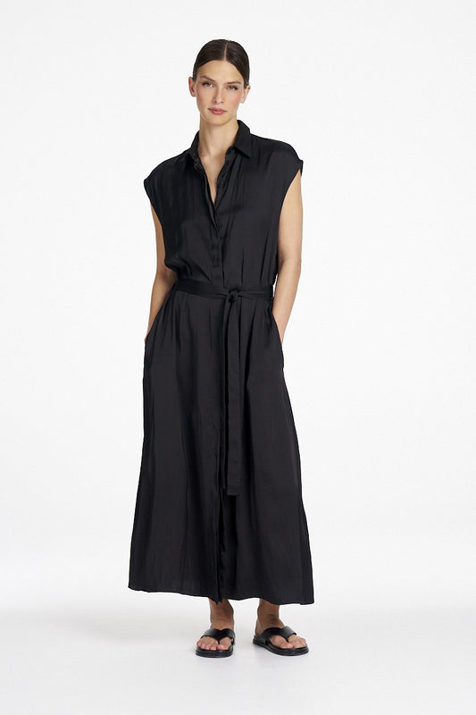 Signature By Mela Purdie Tabbard Dress - Satin Black
