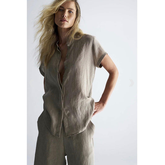 Mela Purdie Stand Shirt - Stucco  Mela Purdie Pisces Boutique
