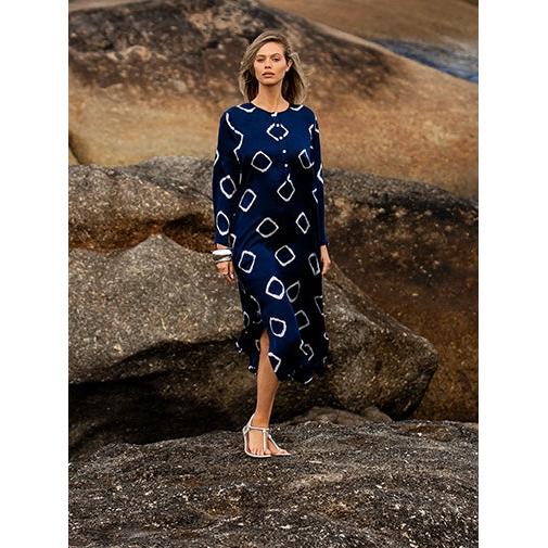 One Season Llew Maxi - Atlas - Cupro - Navy  One Season Pisces Boutique