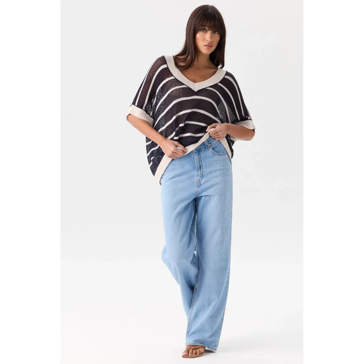 Mia Fratino Sanremo Vest - Navy / Calico  Mia Fratino Pisces Boutique