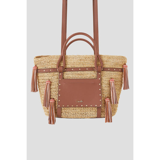 Camilla Raffia Tote With Tassels - Natural  Camilla Pisces Boutique
