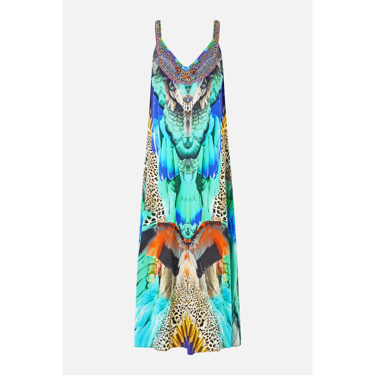 Camilla V Nack Midi Slip Dress - Jungle Flight  Camilla Pisces Boutique