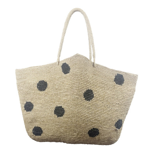 Made In Mada Gemma XXL Dots Bag - Natural  Made in Mada Pisces Boutique