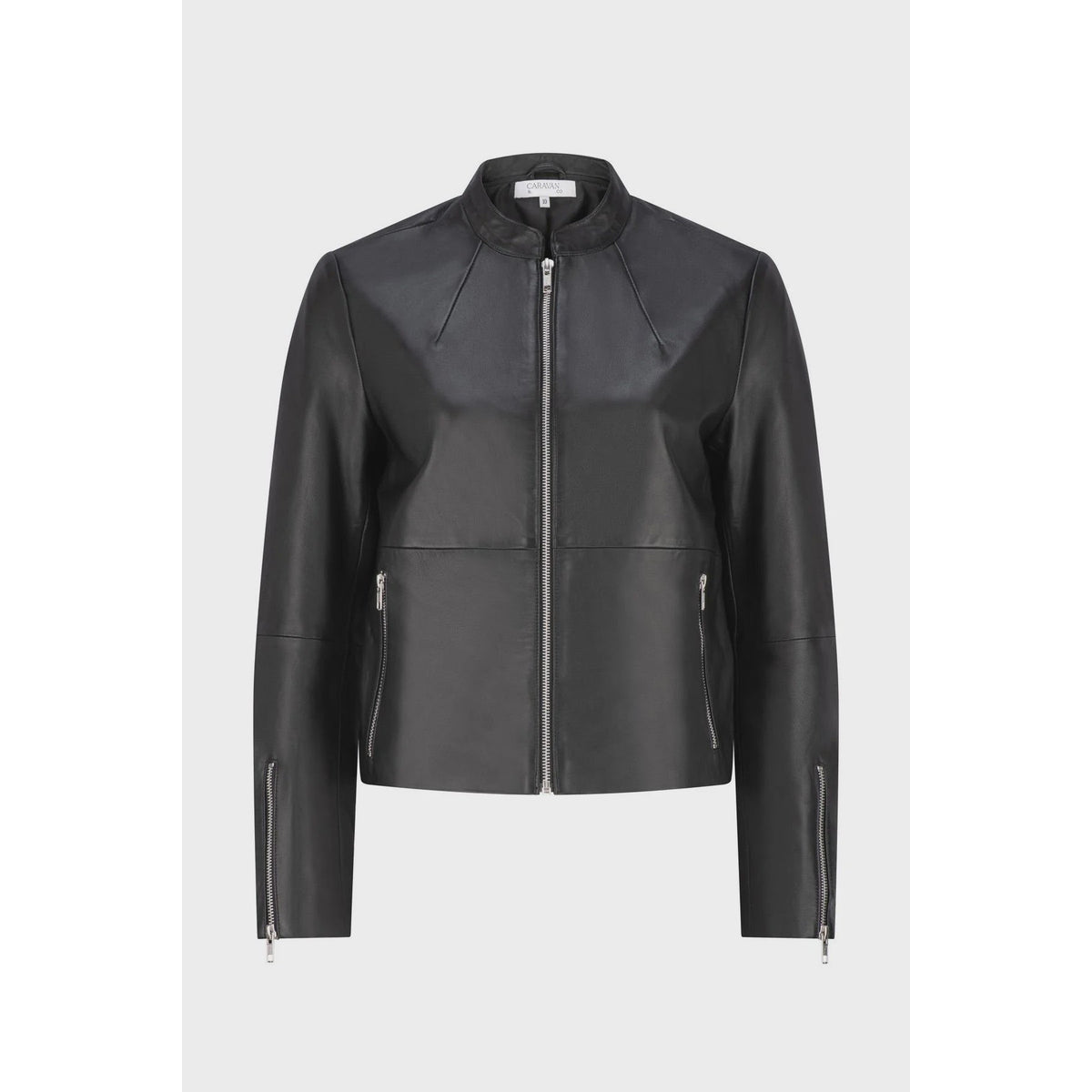 Caravan & Co Hudson Leather Bomber Jacket - Black