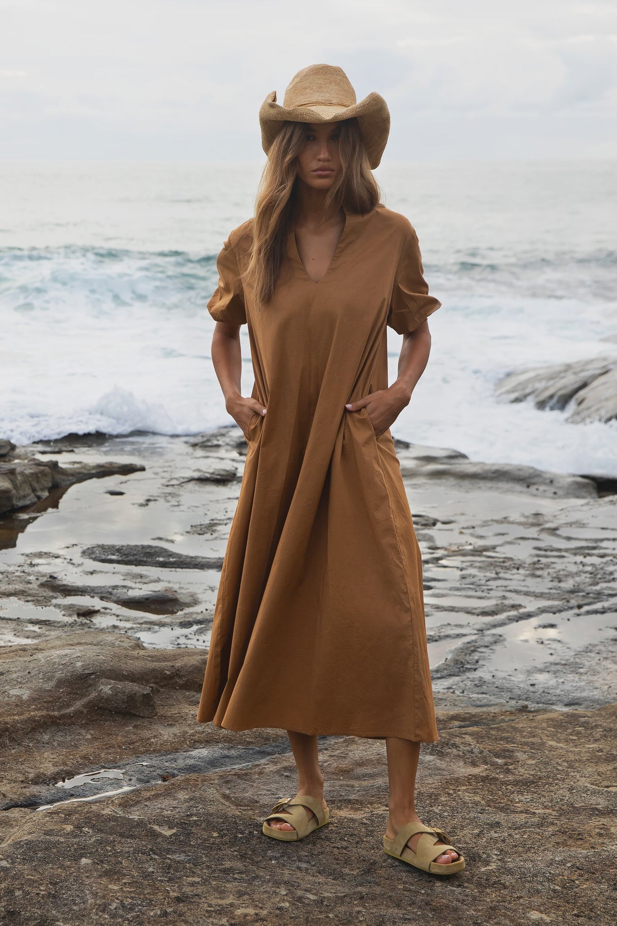 One Season Long Grace Plain Cotton Luxe - Camel