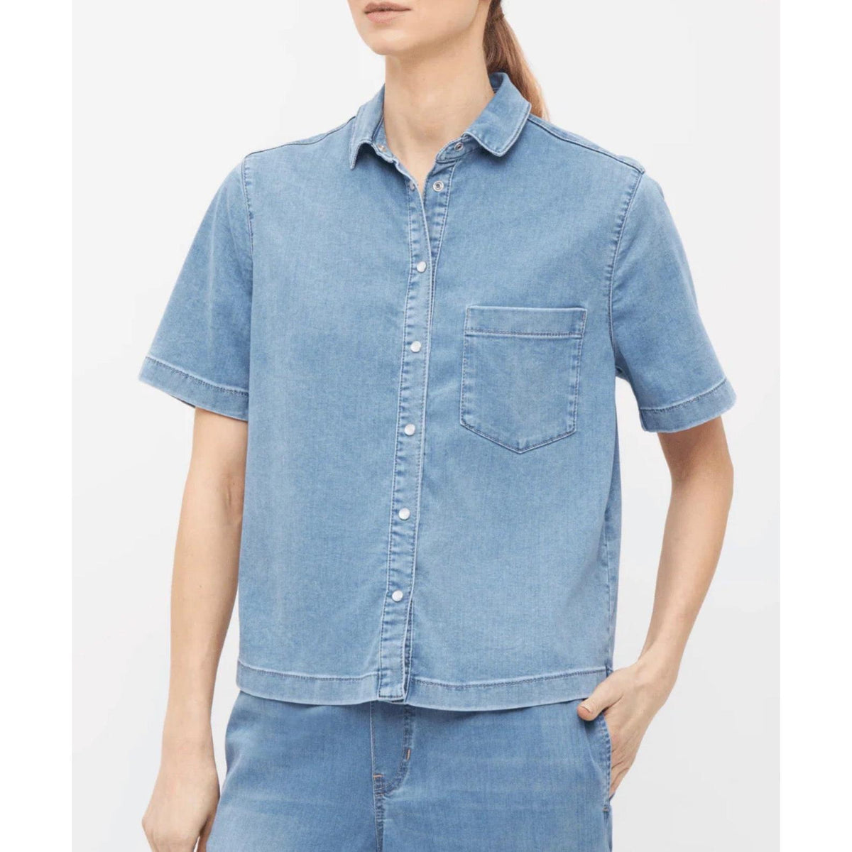Raffaello Rossi Giullette Soft Super Denim Shirt - Blue  Raffaello Rossi Pisces Boutique