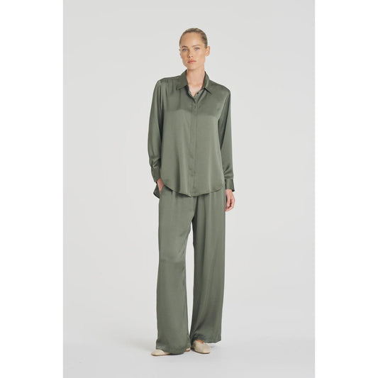Mela Purdie Soft Shirt Mirror Satin - Sage  Mela Purdie Pisces Boutique