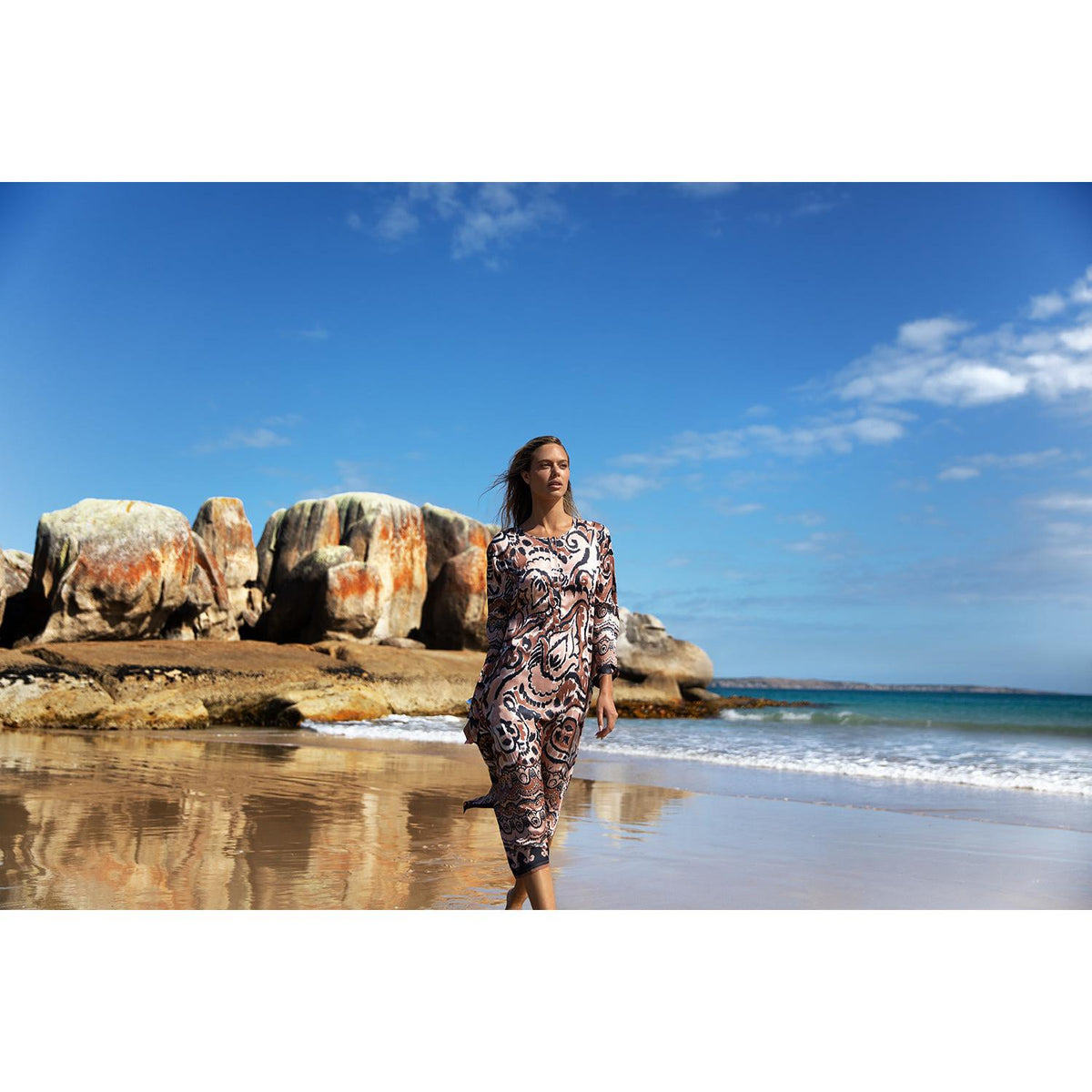 One Season Llew Maxi-Valencia-Cupro-Mocha  One Season Pisces Boutique