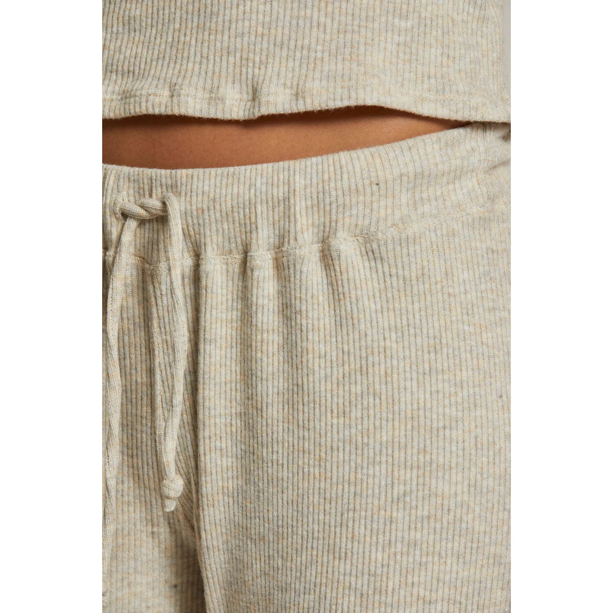 Perfect White Tee Leann Rib Jogger - Heather Oatmeal