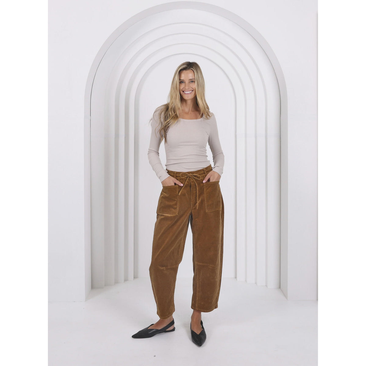 Monaco Jeans Leo Barrel Cord - Camel  Monaco Jeans Pisces Boutique