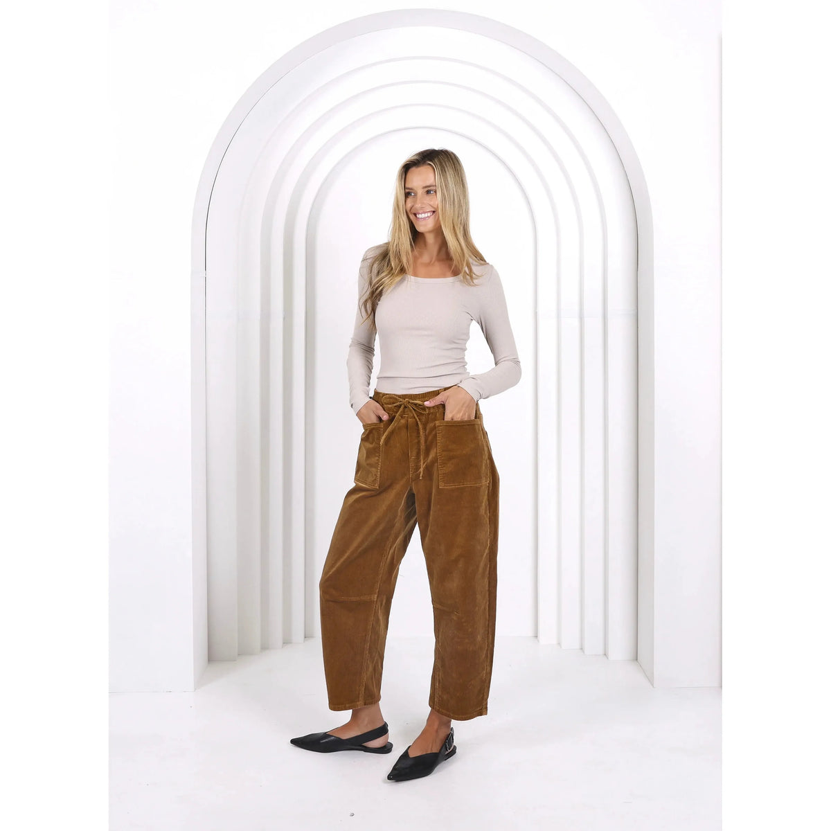 Monaco Jeans Leo Barrel Cord - Camel  Monaco Jeans Pisces Boutique