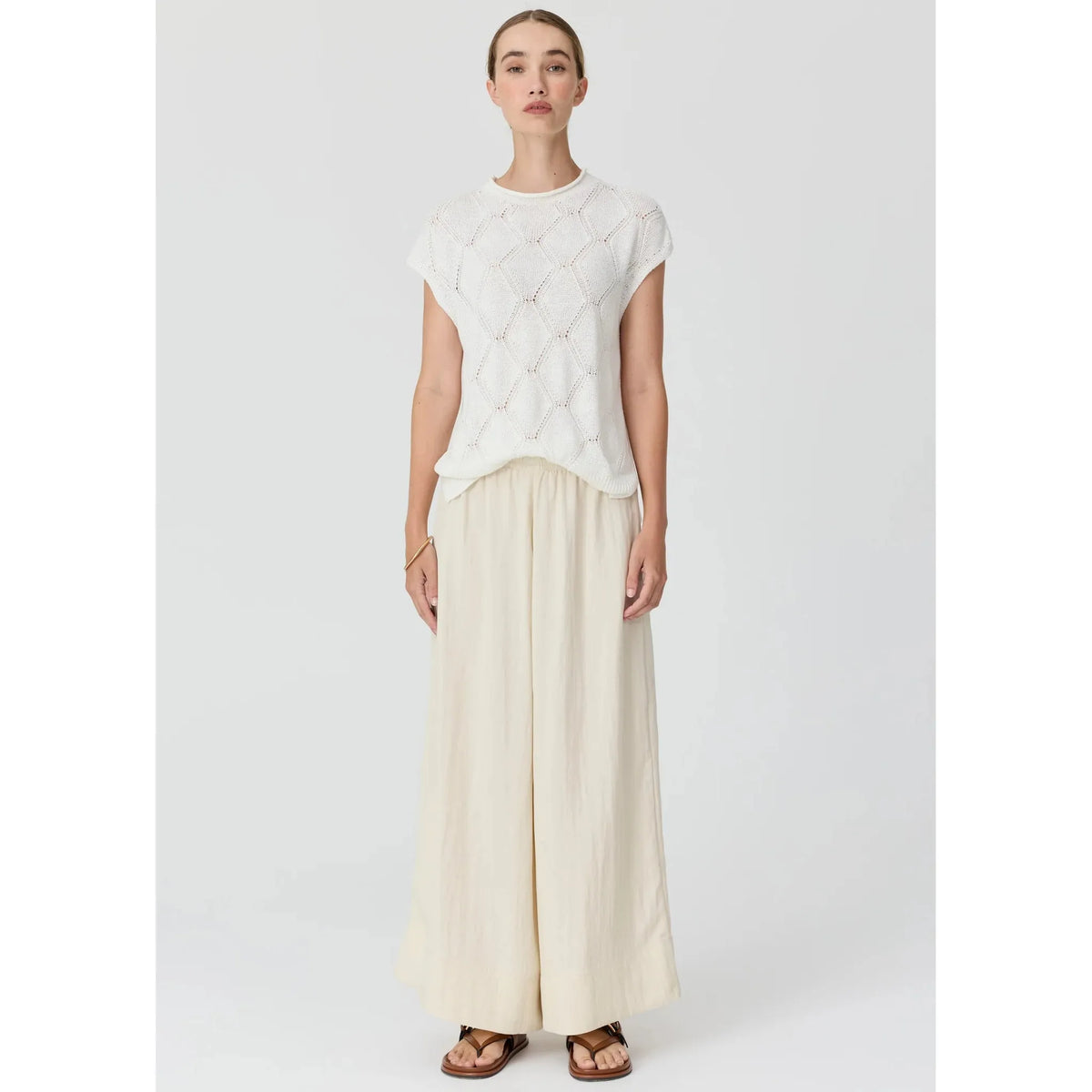 POL Rosin Pointelle Tee - White  POL Pisces Boutique