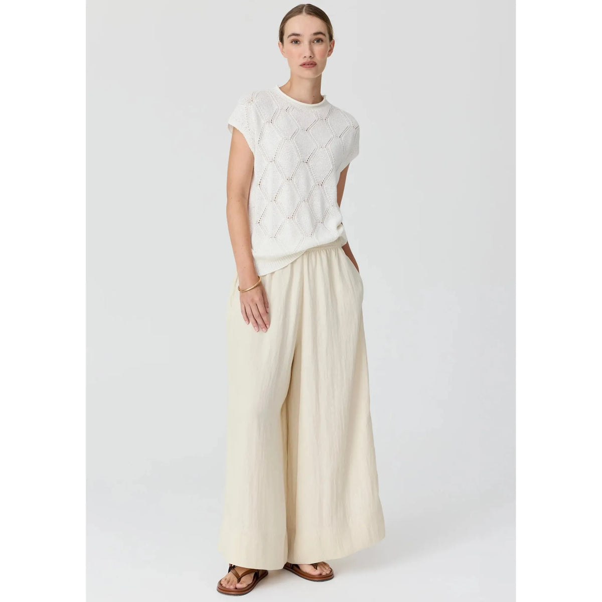 POL Rosin Pointelle Tee - White  POL Pisces Boutique