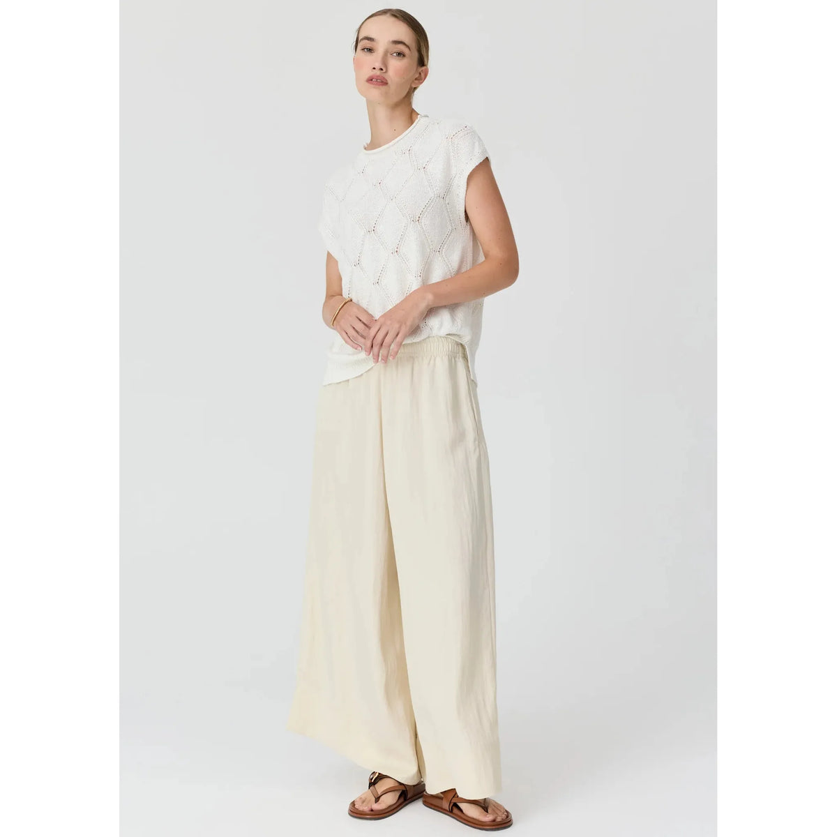 POL Rosin Pointelle Tee - White  POL Pisces Boutique