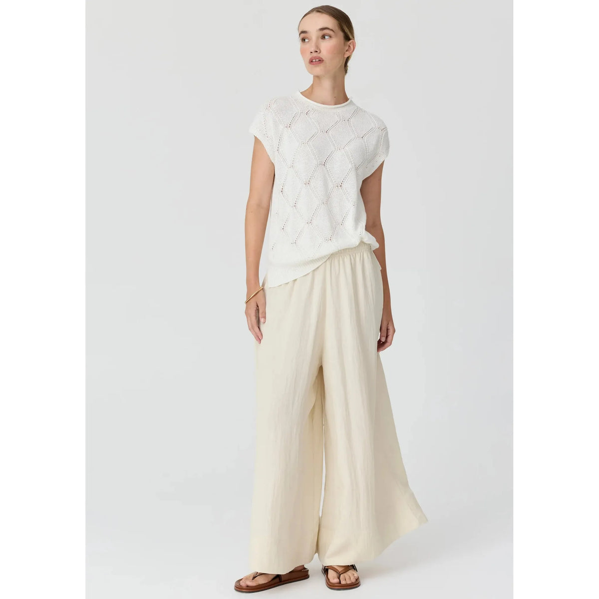 POL Rosin Pointelle Tee - White  POL Pisces Boutique
