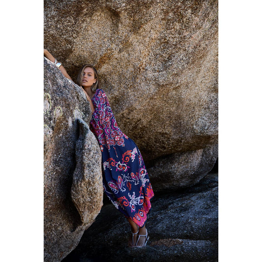 One Season Jackie Print-Isola-Sushi Voile-Navy/Pink  One Season Pisces Boutique