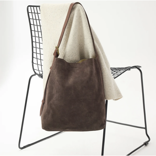 JuJu & Co Suede Cabas Tote - Chocolate  JuJu & Co Pisces Boutique