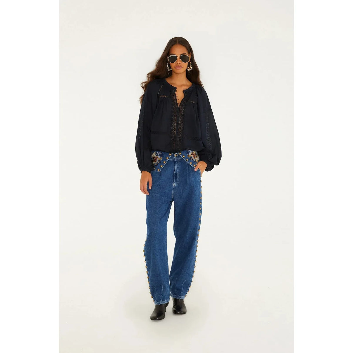 Farm Rio Ballon Jean - Gold / Blue  Farm Rio Pisces Boutique