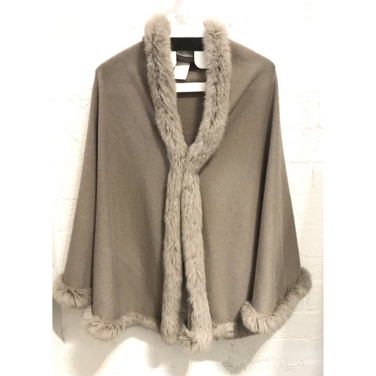 Lili Paris 100% Cashmere Poncho - Brown