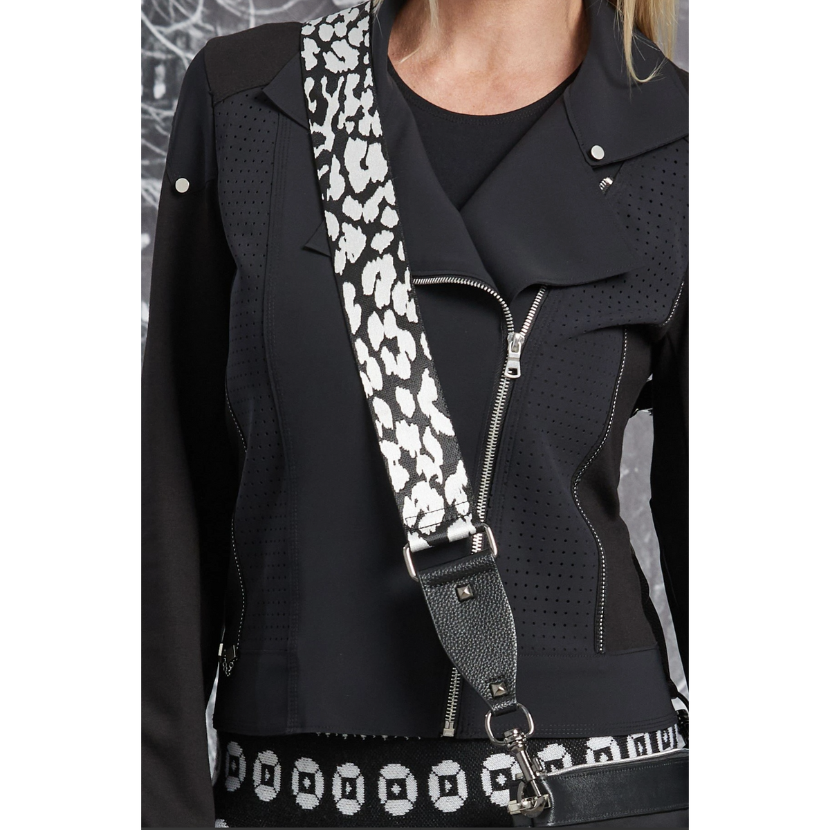 Paula Ryan Shoulder Bag Strap - Black/ Nickel